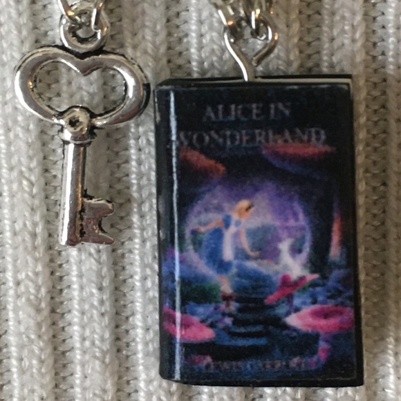 Alice in Wonderland by Lewis Carroll Handmade Literature Necklace, Book Cover - Picture 2 of 16